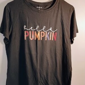 Black 'Hello Pumpkin' Graphic Tee